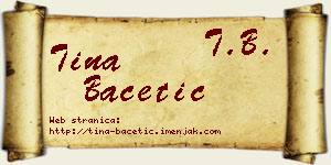 Tina Bacetić vizit kartica